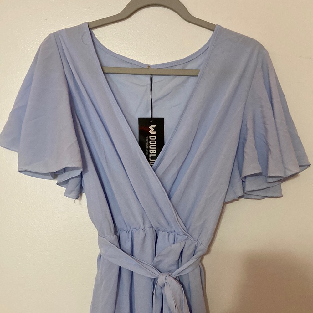 Doublju Baby Blue 100% Polyester Dress Medium